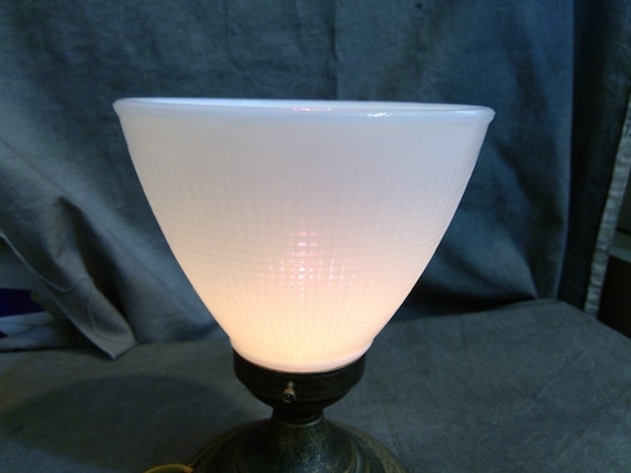 White Waffle Pattern Glass Lamp Shade for Torchiere Diffuser, Flared Rim
