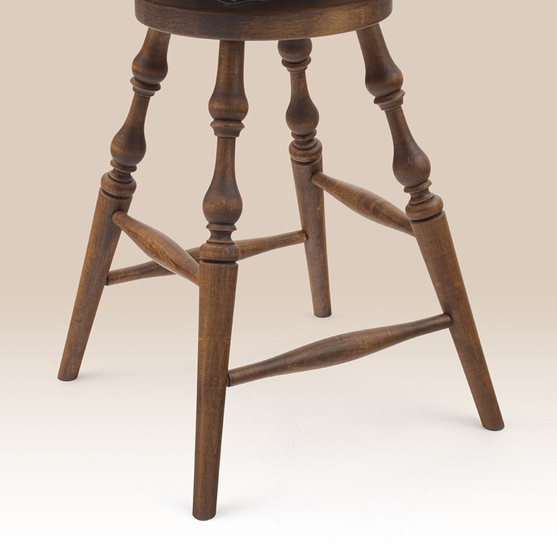 Windsor Style Bar Stool with Turned Legs and Swivel Seat Base