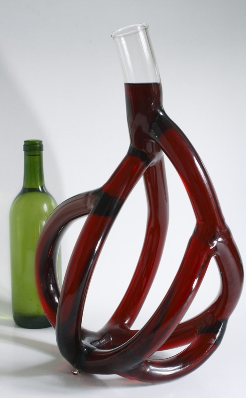 Wine Decanter, Avant-Garde Sculptural Glass Branching Anatomical Form