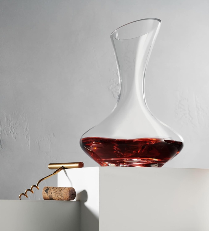 Wine Decanter Set, Hand Blown Glass with T-Handle Corkscrew Accessory