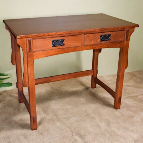 Writing Desk Featuring Side Corbels and Quarter Sawn Grain