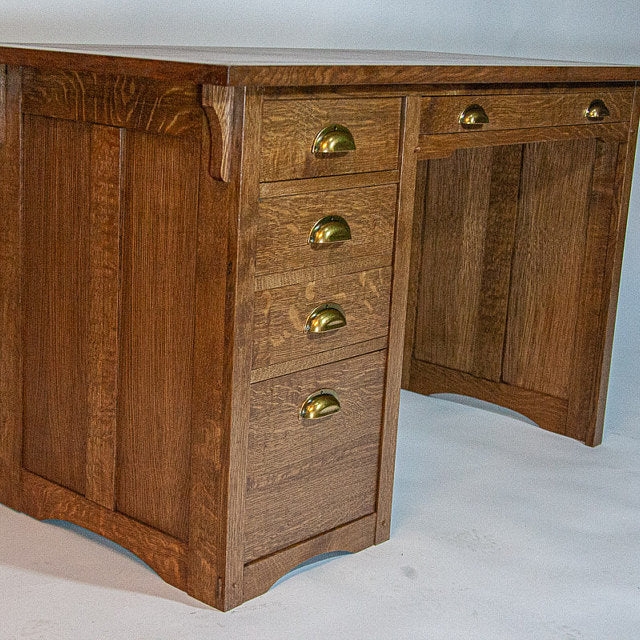 Writing Desk Mission Style Oak with Cup Pulls