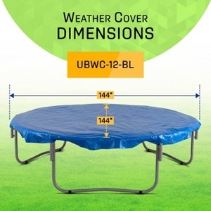 144 Inch Trampoline Weather Cover Cobalt Blue Round, Overhang Skirt.