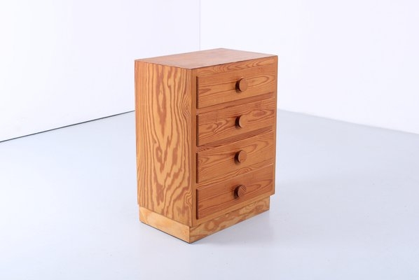 1970s Vintage Pine Chest Swirling Grain Brutalist Style Storage