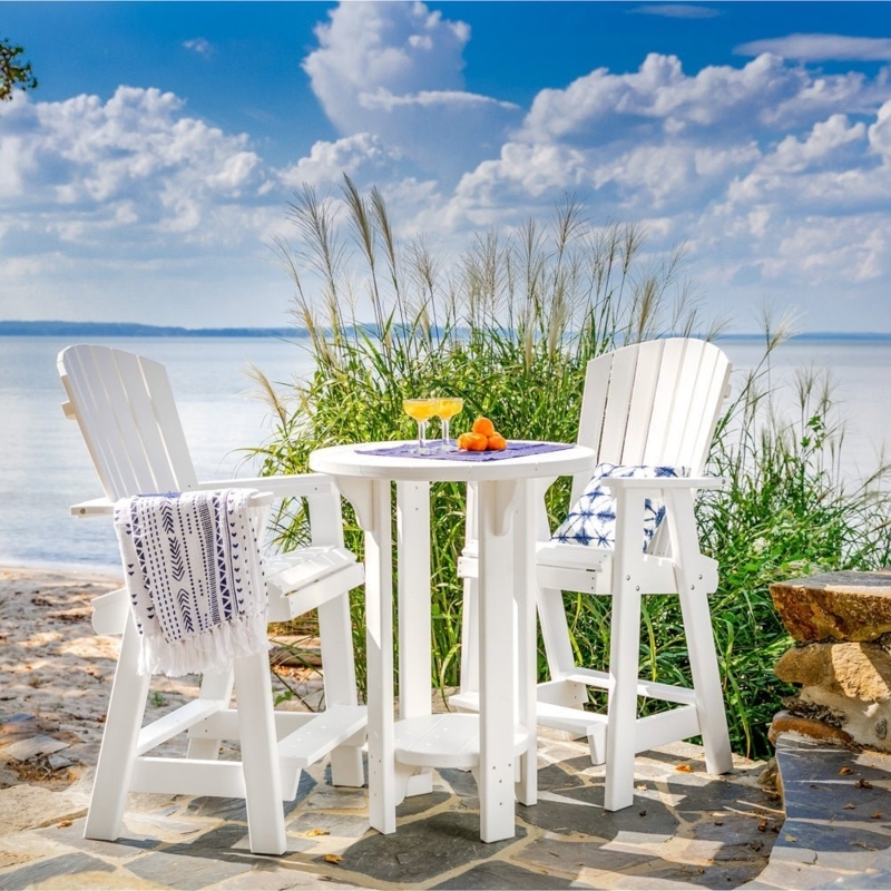 30" Round Amish 3pc Patio Bar Height Table & Chair Set for 2 - Customi