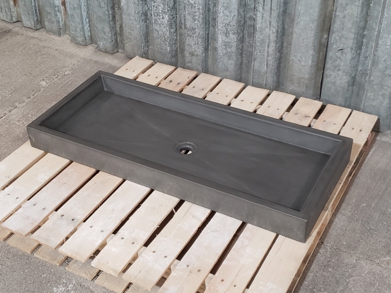 38" x 16" x 3.5" Shallow Vessel Sink  Stanley Artisan Concrete