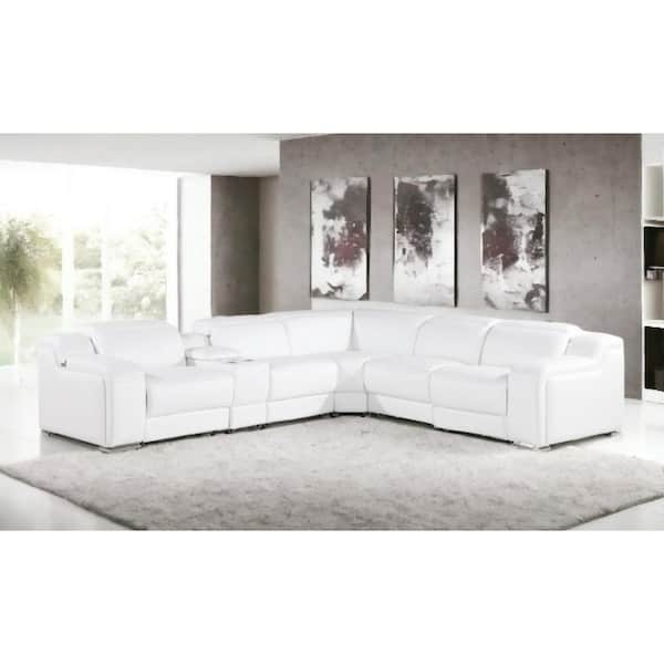 6-Piece Modular Sectional Sofa with Integrated Storage Console