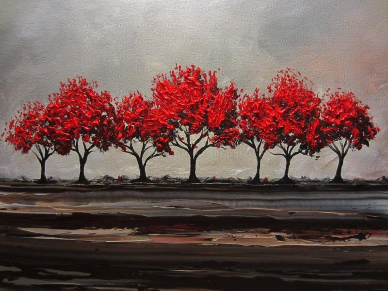 Red Trees Painting
