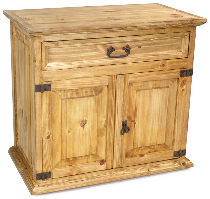 Accent Cabinet Mexican Pine Iron Hardware Raised Panel Doors