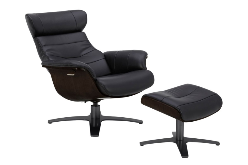 Accent Chair: Ergonomic Curved Shell Design with Headrest Support
