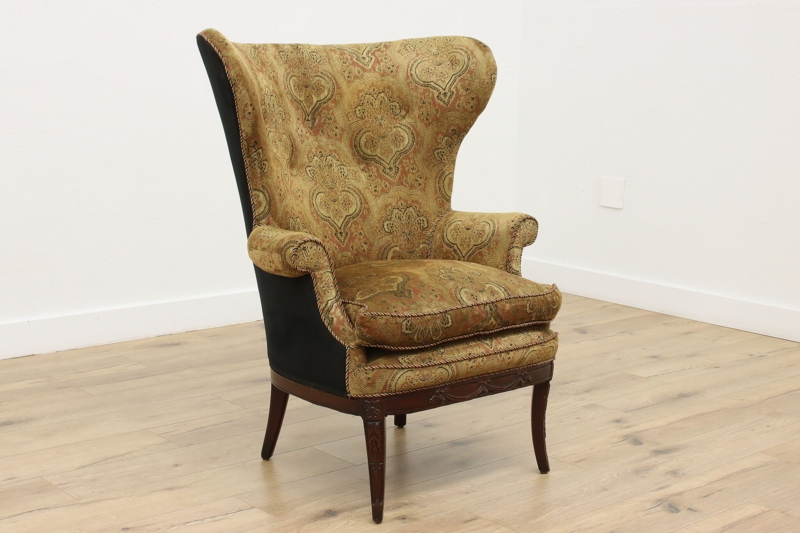Accent Chair Georgian Fan Back Carved Apron Antique Gold