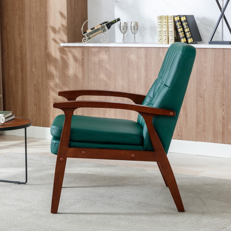 Accent Chair in Blackish Green with Vertical Stitching Details