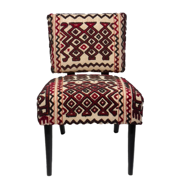 Accent Chair Turkish Textile Upholstery Geometric Tapered