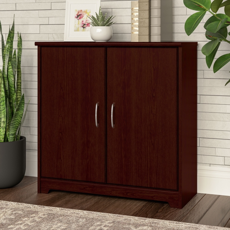 Accent Storage Cabinet with Arched Kickplate Base and Curved Handles