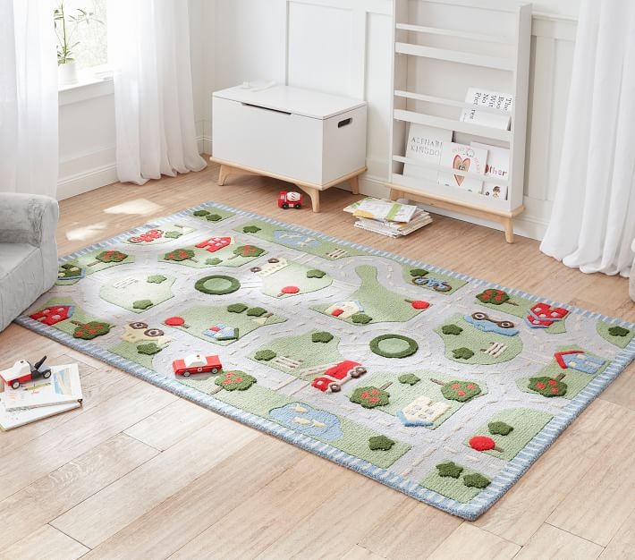 Activity Rug Textured Playroom Area Rug 3D Elements Raised Pile