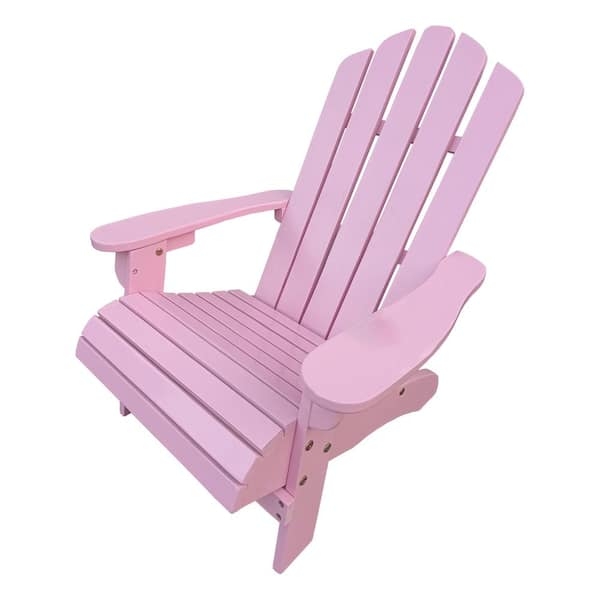 Adirondack Chair Bubblegum Pink Curved Back Painted Wood Seat