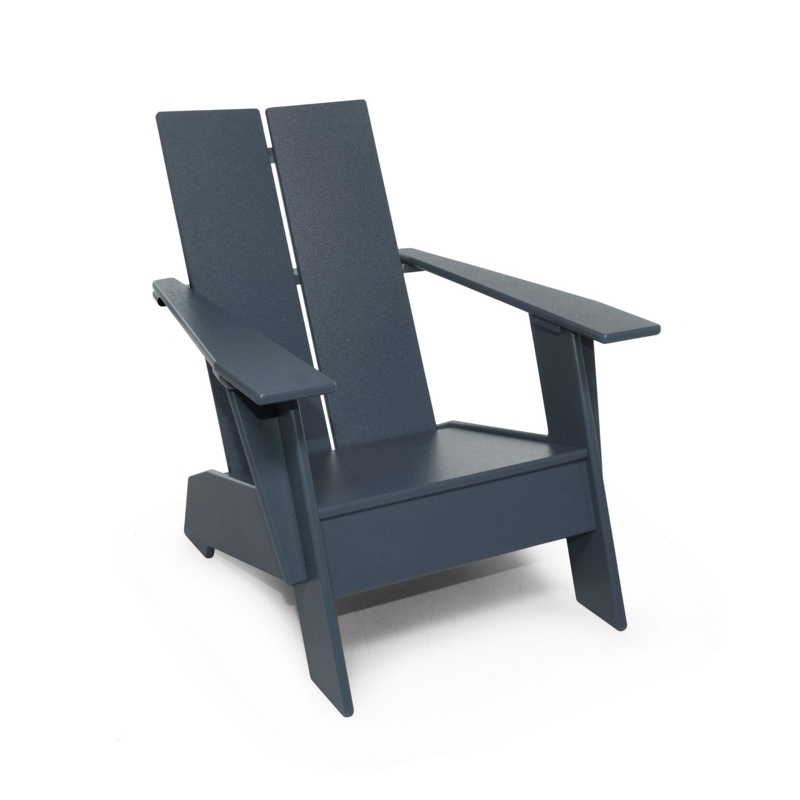 Adirondack Chair Modern Two Slat Back Charcoal Grey Composite