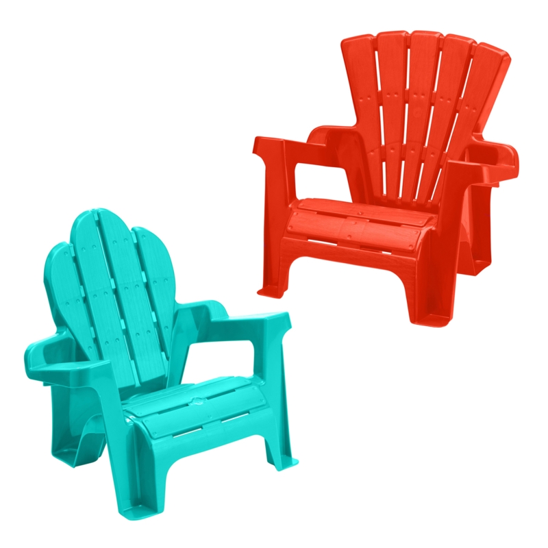 Adirondack Chair Molded Plastic Vibrant Colors Kids Lawn Seat