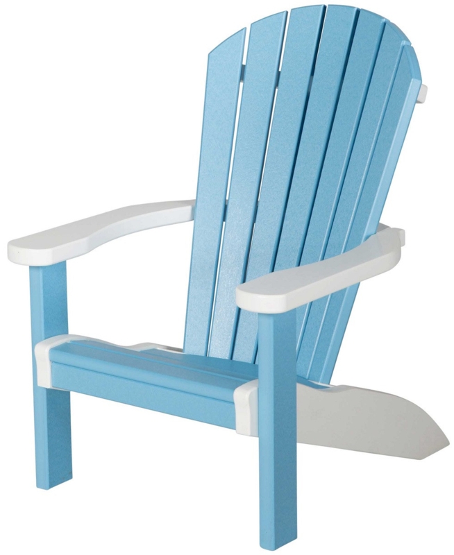 Adirondack Chair Two Tone Blue and White Fan Back Patio Seat