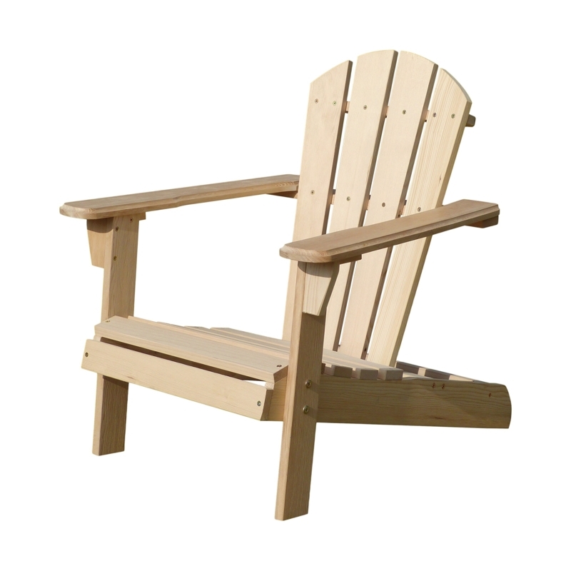 Adirondack Chair Unfinished Wood Fan Back Raw Outdoor Furniture