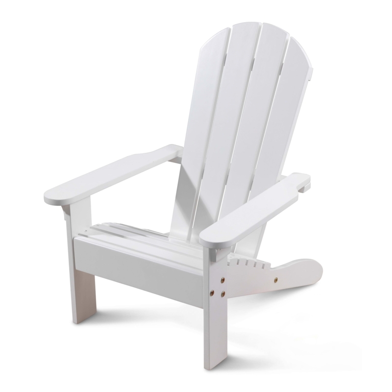 Adirondack Chair White Painted Wood Slatted Back Kids Furniture