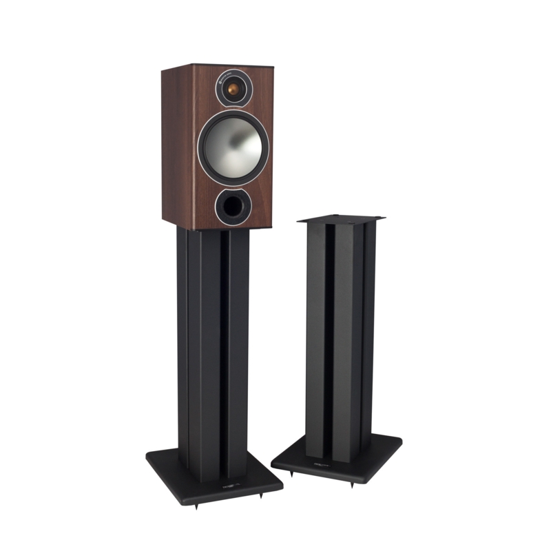 All-Steel Four Pillar Speaker Stands with Adjustable Carpet Spikes