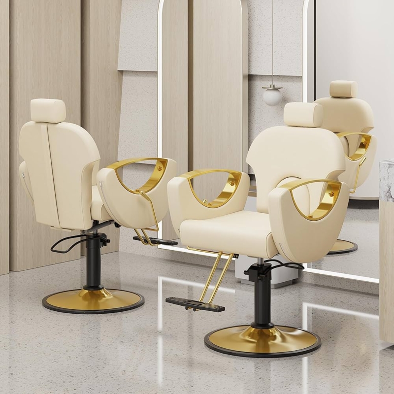 Amazon.com: LOUVIXA Barber Chair, Salon Chair for Hair Stylist, Height  Adjustable Hydraulic Hair Reclining Salon Chairs, 360 Degrees Rotation,  Multi-Function Shampoo Chair for Barbershop (Beige) : Beauty & Personal Car