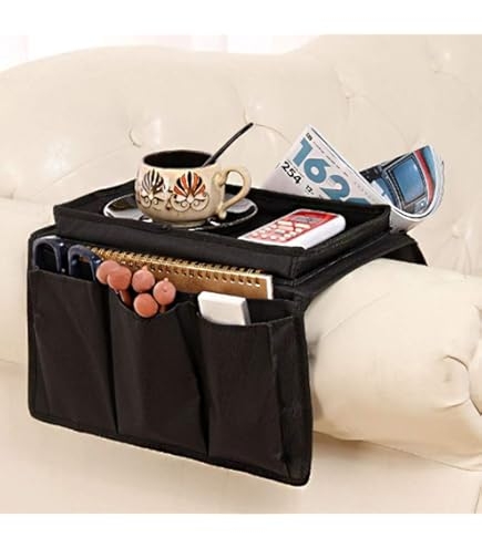 Amazon.com: NICEYST Couch Sofa Armrest Organiser Arm Chair Caddy Bedside Storage  Pocket with 8 Pockets TV Remote Holder Bed Storage Pocket Bag for Cellphone  Tablet Notepad Book Magazines DVD Glasses : Tools