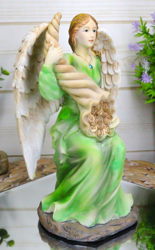Angel of Abundance Figurine with Cornucopia Horn and Robes