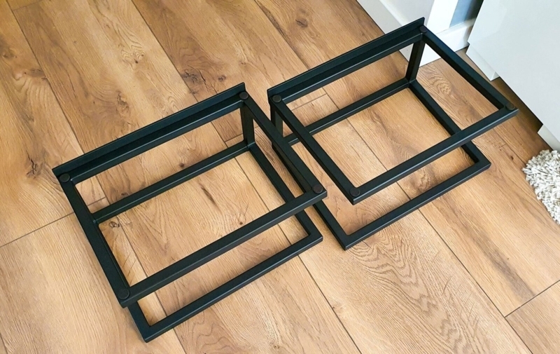Angled Floor Speaker Stands with Open Frame Welded Construction
