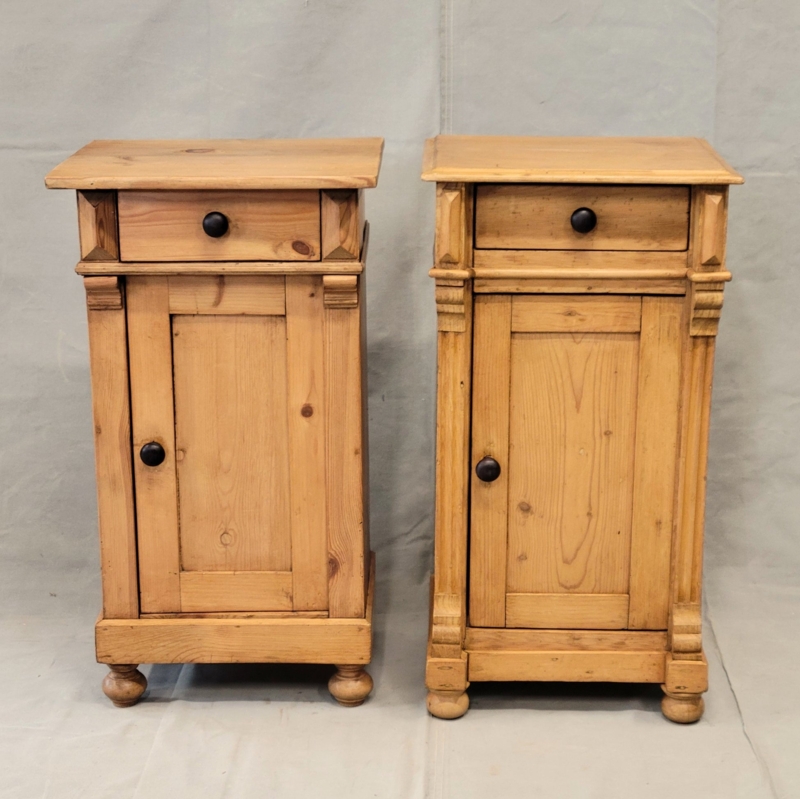 Antique Eastern European Pine Nightstands - a Near Pair  Sheptons Antiques