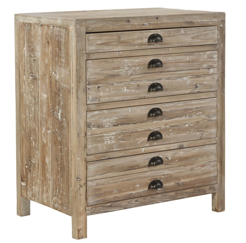 Apothecary Chest Weathered Grey Wood Bin Pull Handles Rustic