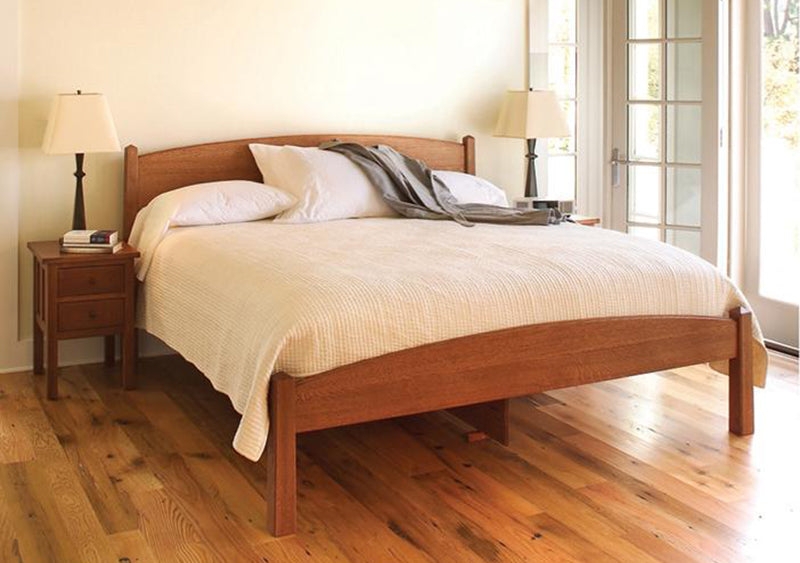 Arched Wood Shaker Bed with Matching Curved Footboard