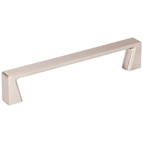 Architectural Cabinet Pull: Brushed Nickel Square Bar Flared Legs
