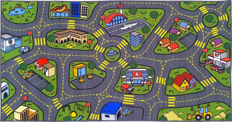 Area Rug City Traffic Mat Airport Runway Central Roundabout Design