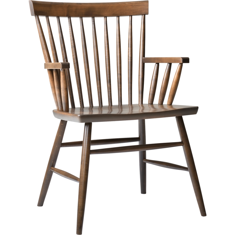 Armchair Walnut Spindle Back H-Stretcher Traditional Windsor Design