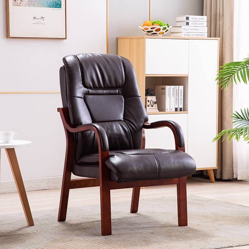 Armchair with Segmented Backrest | Chocolate Brown Executive Style Lounge