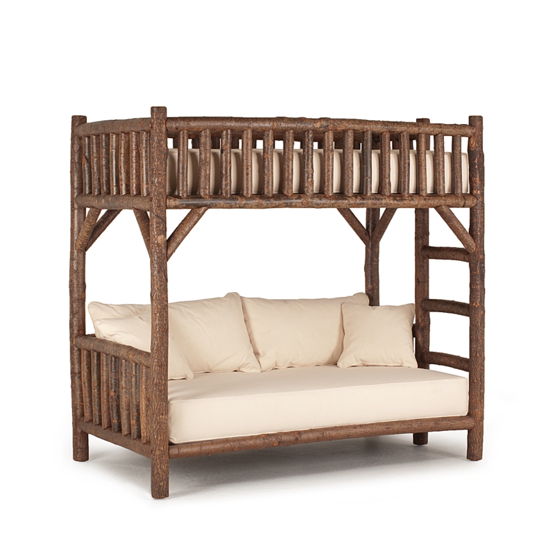 Artisan Branch Cabin Style Daybed Bunk with Natural Bark Frame