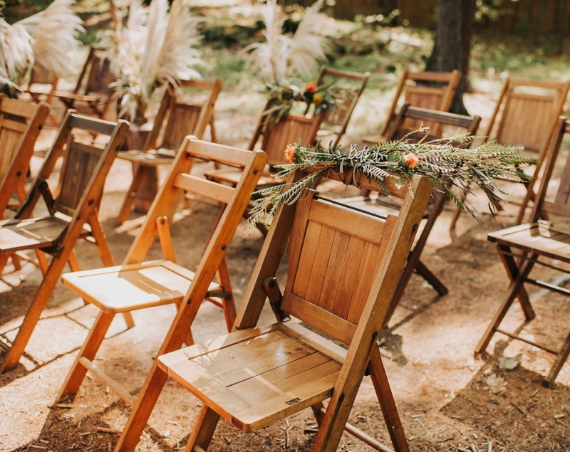 Assorted Vintage Wood Folding Chairs with Distressed Finish