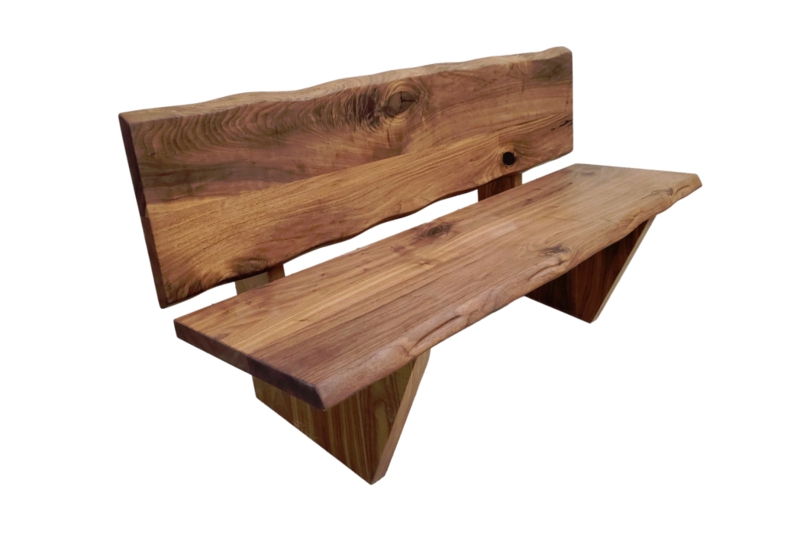 Back Bench: Sculpted Live Edge, Slab Legs, Organic Modern.