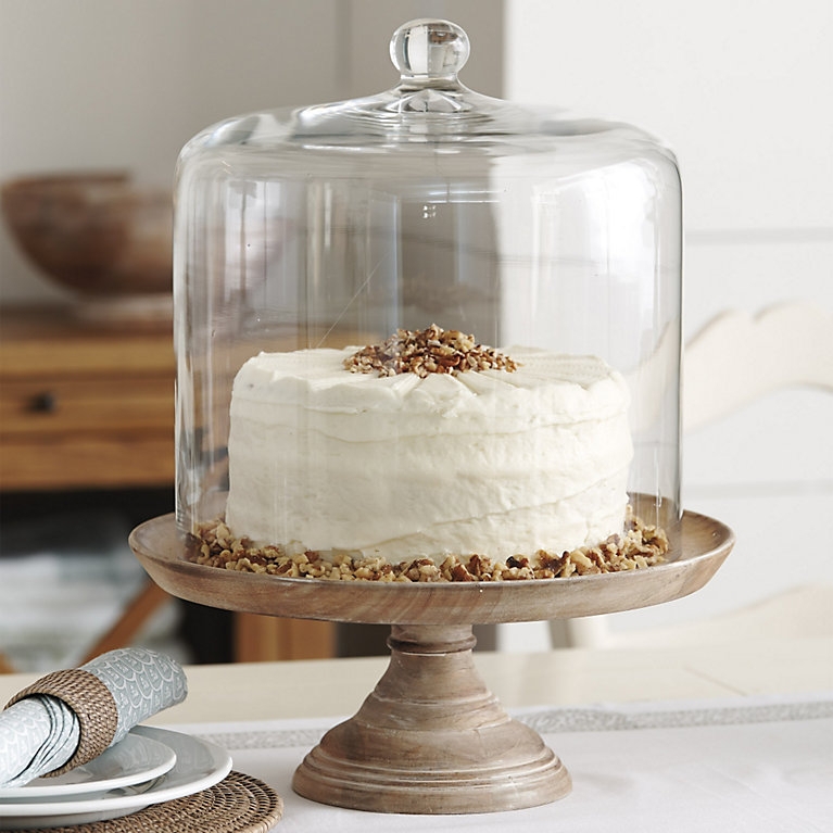 Baked Goods White Cake Plate With Dome Three Layer Cake Dome For Tall Cakes  Versatile Serving