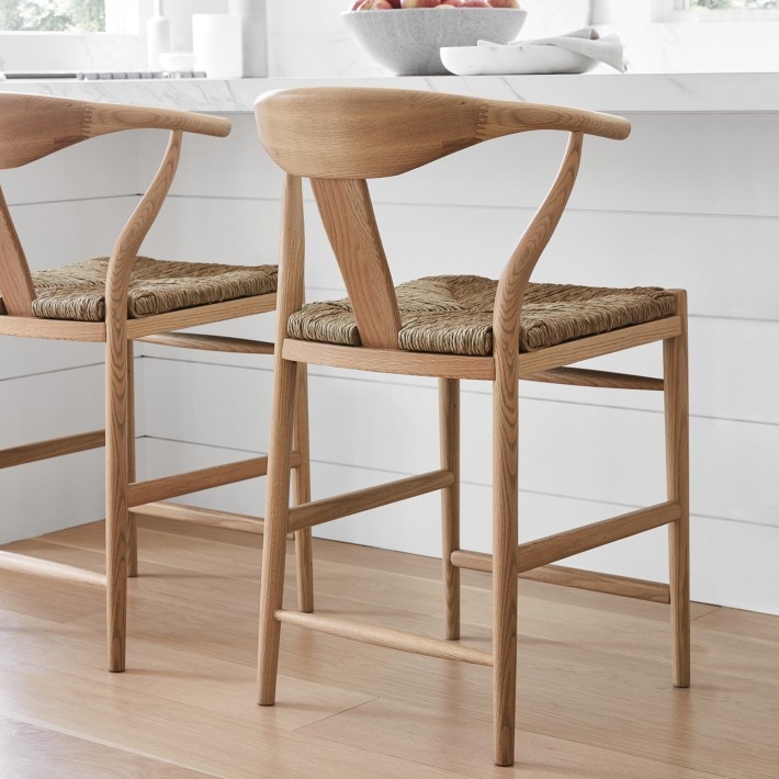 Baldwin Dining Counter Stool Drifted Brown | Williams Sonoma