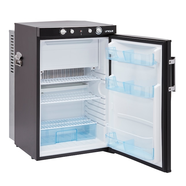 Bar Fridge Propane Powered Matte Black Sky Blue Door Bins