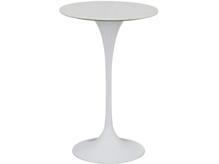 Bar Height Table Tulip Base Stone Look Top Mid Century Style
