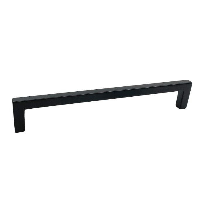 Bar Pull: Matte Black Square Profile Right Angle Returns Industrial