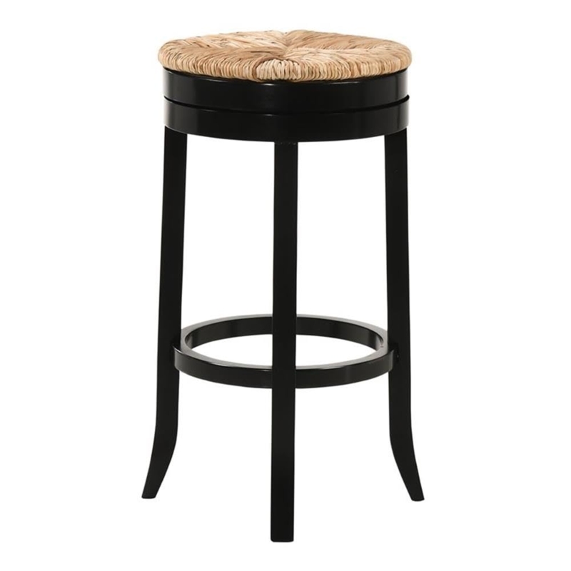 Bar Stool Antique Black Swivel Backless Flared Legs Farmhouse