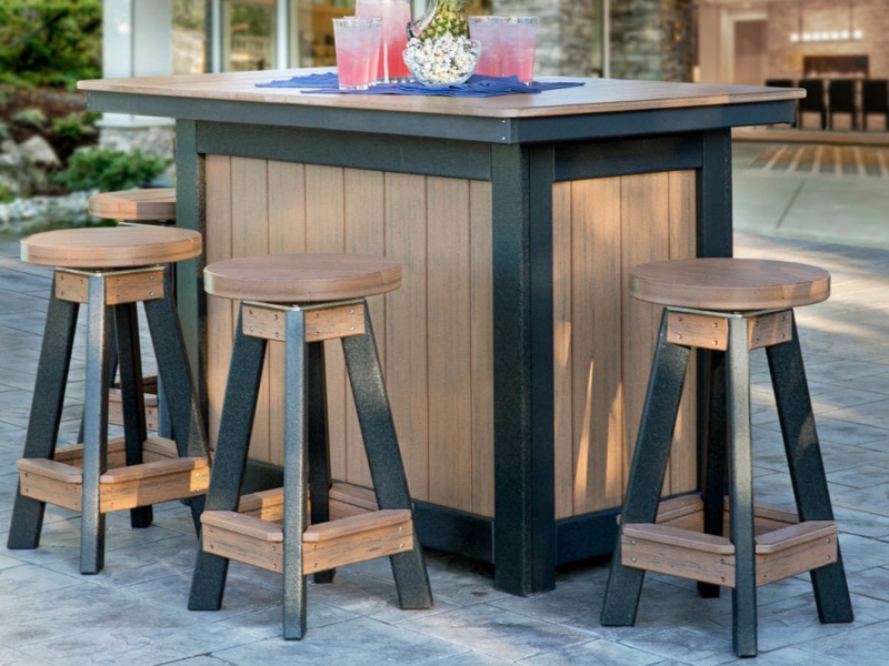 Bar Stool Backless Swivel Two-Tone Composite Coastal