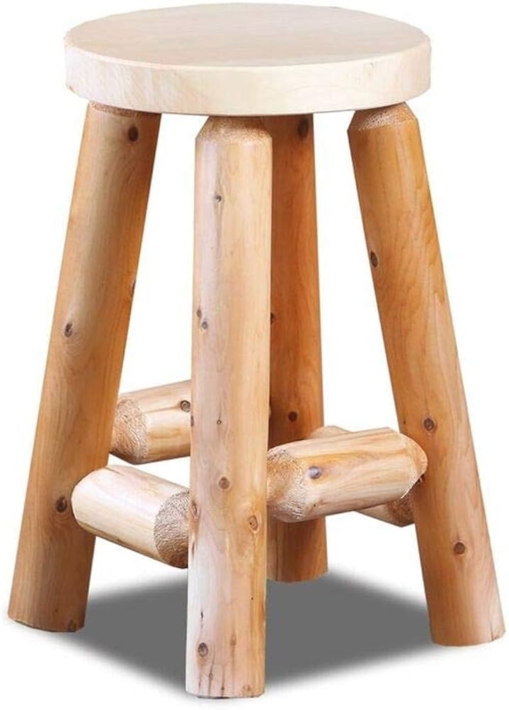 Bar Stool Cabin Unfinished Log Construction Round Counter Stool