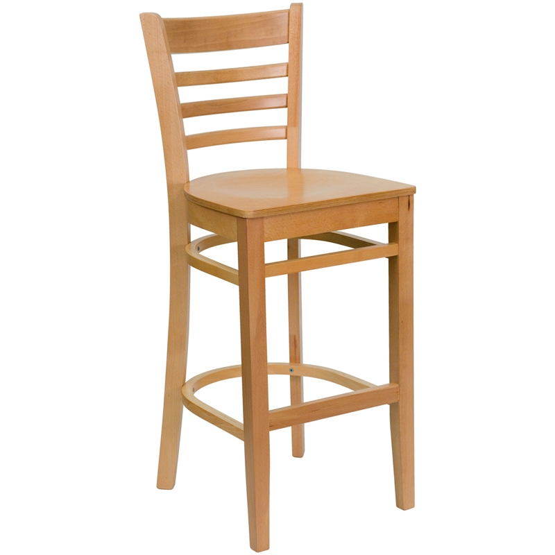 Bar Stool Cherry Wood Ladder Back Heavy Duty