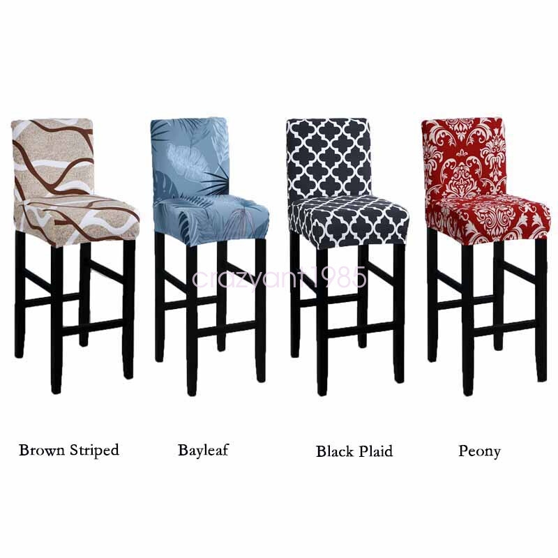 Bar Stool Cover Patterned Slipcovers Stretch Fit High Back Eclectic